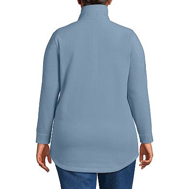 Plus Size Lands' End Quarter Zip Anyweather Fleece Pullover Tunic