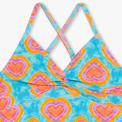 Girls 6-16 Lands' End Hearts Twist Front One Piece