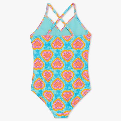 Girls 6-16 Lands' End Hearts Twist Front One Piece
