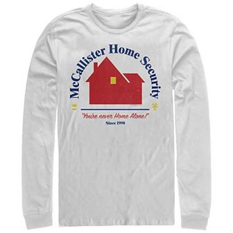 Big & Tall Home Alone McCallister Home Security Logo Long Sleeve Graphic Tee