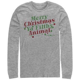 Big & Tall Home Alone Merry Christmas Ya Filthy Animal Long Sleeve Graphic Tee