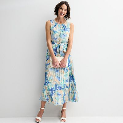 white christmas dresses Rihoas Chiffon Boat Neck Ruched Midi Dress main image 1