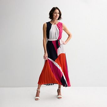 Women's Sandra Darren Sleeveless Chiffon Midi Dress