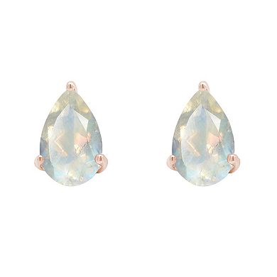 Alyson Layne 14k Rose Gold Plated Sterling Silver 8 mm x 5 mm Pear Shape Moonstone Stud Earrings