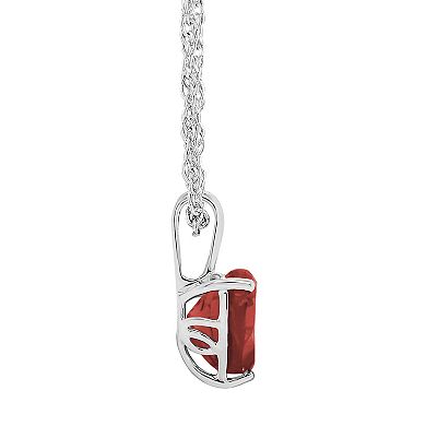 Alyson Layne Sterling Silver Heart Shape Garnet Pendant Necklace