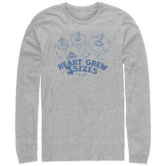 Big & Tall Dr. Seuss Grinch's Heart Grew 3 Sizes Long Sleeve Graphic Tee
