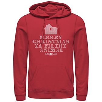 Big & Tall Home Alone Merry Christmas Ya Filthy Animal Cross Stitch Graphic Hoodie
