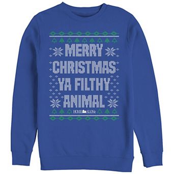 Big & Tall Home Alone Merry Christmas Ya Filthy Animal Sweater Graphic Fleece