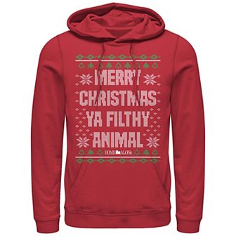 Big & Tall Home Alone Merry Christmas Ya Filthy Animal Sweater Graphic Hoodie