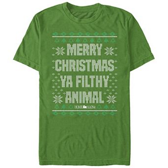 Big & Tall Home Alone Merry Christmas Ya Filthy Animal Sweater Graphic Tee
