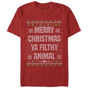 Big & Tall Home Alone Merry Christmas Ya Filthy Animal Sweater Graphic Tee