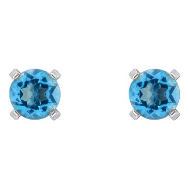 Celebration Gems 14k White Gold Round Gemstone Stud Earrings