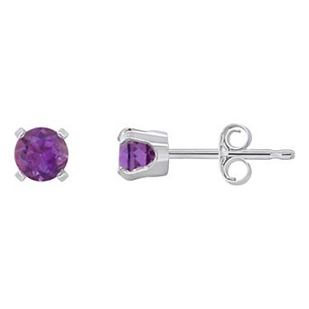 Celebration Gems 14k White Gold Round Gemstone Stud Earrings