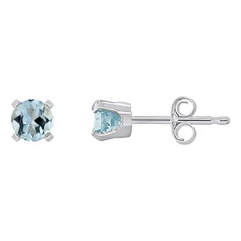 Celebration Gems 14k White Gold Round Gemstone Stud Earrings