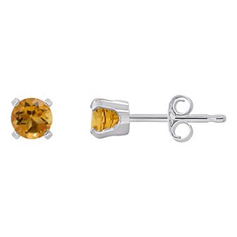 Celebration Gems 14k White Gold Round Gemstone Stud Earrings