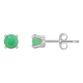 Celebration Gems 14k White Gold Round Gemstone Stud Earrings