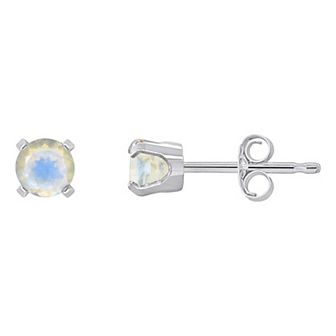 Celebration Gems 14k White Gold Round Gemstone Stud Earrings