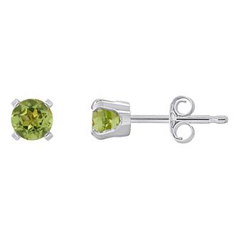 Celebration Gems 14k White Gold Round Gemstone Stud Earrings