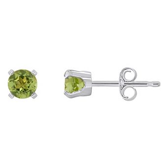 Celebration Gems 14k White Gold Round Gemstone Stud Earrings