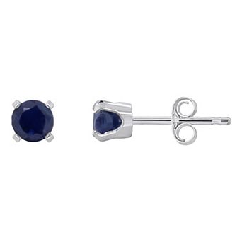 Celebration Gems 14k White Gold Round Gemstone Stud Earrings