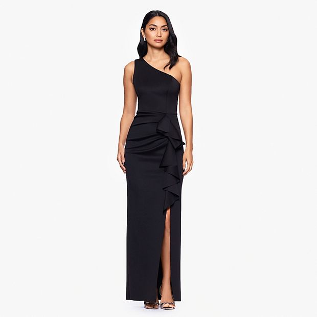 open lace back dress Ava Presley 29155 One Shoulder Scuba Cocktail Dress main image 0