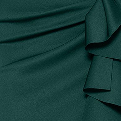 Women's X Evenings Long Techno Scuba Off The Shoulder Ruffle Detail Dress