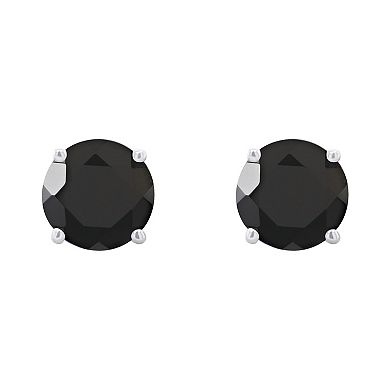 Celebration Gems 14k Gold 5 mm Round Black Onyx Stud Earrings