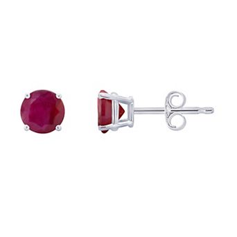 Celebration Gems Round Ruby Stud Earrings