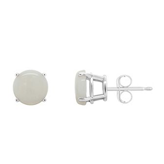 Celebration Gems 14k White Gold 7 mm Round Gemstone Stud Earrings