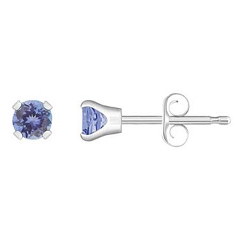 Celebration Gems 14k Gold 3 mm Round Tanzanite Stud Earrings