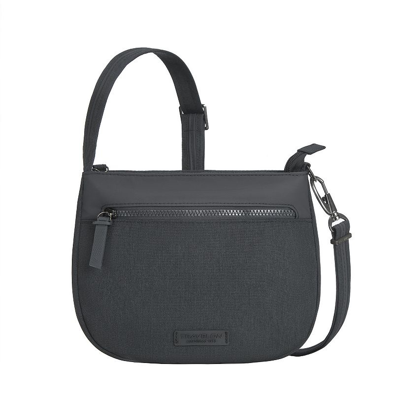 Travelon Metro Anti-Theft Saddle Crossbody Bag, Gray Grey