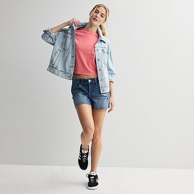 Juniors' SO Boxy Crop Pocket Tee