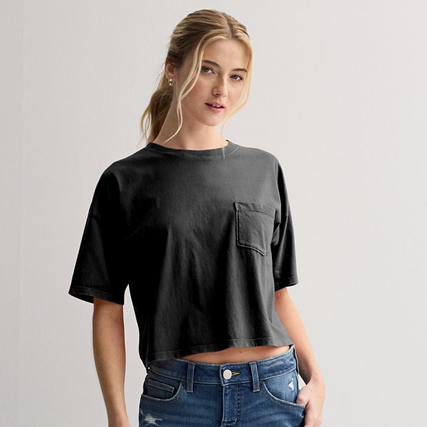 【KOOLOSET】Crop Box Logo Collar Tee Crop Box Logo Collar Tee (4color) - kooloset