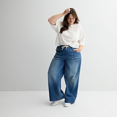 Juniors' Plus Size SO® Boxy Crop Pocket Tee