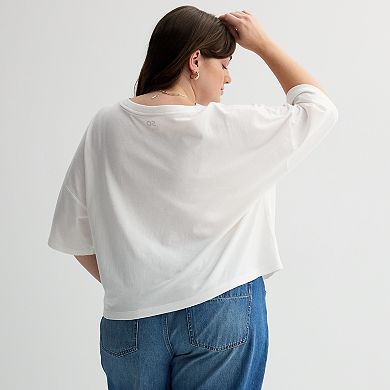 Juniors' Plus Size SO® Boxy Crop Pocket Tee