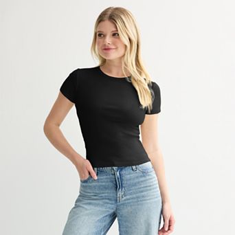 Juniors' SO® Slim Fit Baby Tee