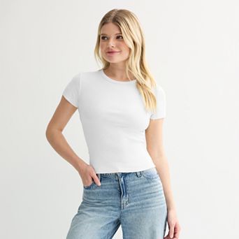 Juniors' SO® Slim Fit Baby Tee