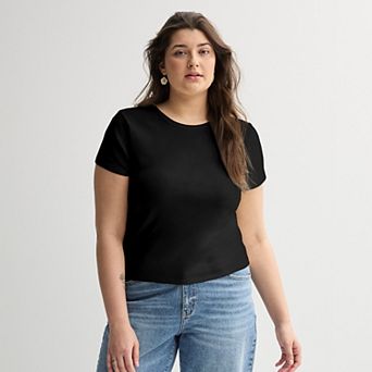 Juniors' Plus Size SO® Slim Fit Baby Tee