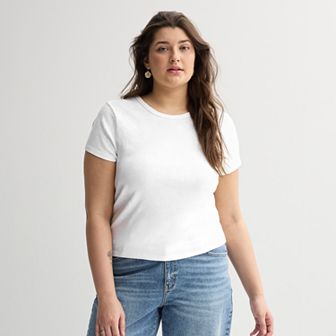 Juniors' Plus Size SO® Slim Fit Baby Tee