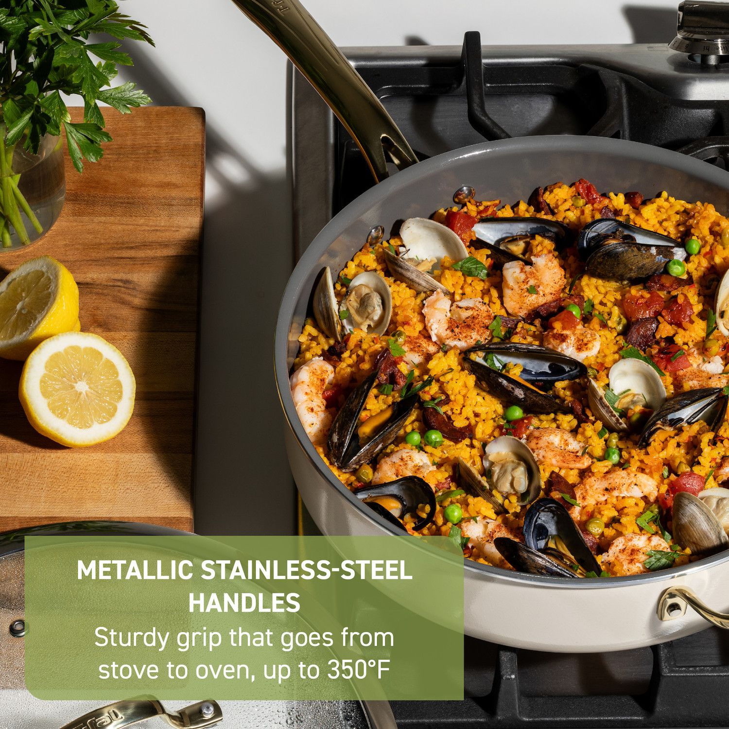 T-fal Preserve Ceramic 5.5 Quart Jumbo Cooker - Ceramic Non-Stick, Oven Safe To 350°F, Eco Recycled Aluminum