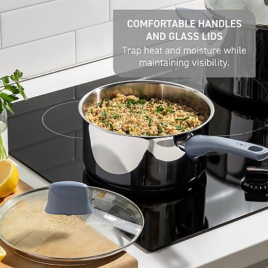 T-Fal Essentials 3.2-qt Stainless Steel Saucepan With Lid