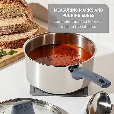 T-Fal Essentials 3.2-qt Stainless Steel Saucepan With Lid