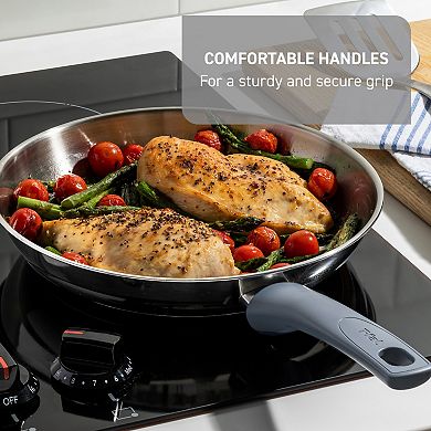 T-Fal Essentials Non-Stick Stainless Steel 3.5-qt Sauté Pan with Lid