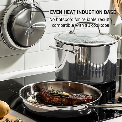 T-Fal Pro Tri-Ply Stainless Steel 3-qt. Saute Pan with Lid