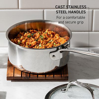 T-Fal Pro Tri-Ply Stainless Steel 3-qt. Saute Pan with Lid