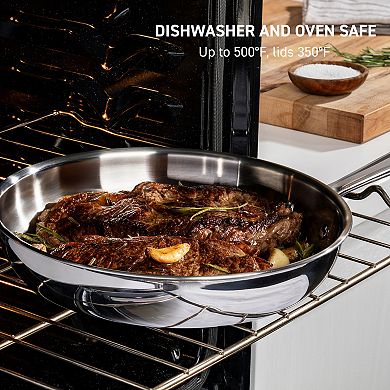 T-Fal Pro Tri-Ply Stainless Steel 3-qt. Saute Pan with Lid