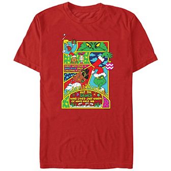 Big & Tall Dr. Seuss Grinch Comic Scenes Graphic Tee