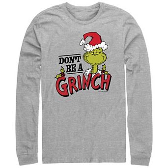 Big & Tall Dr. Seuss Don't Be A Grinch Long Sleeve Graphic Tee