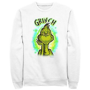 Big & Tall Dr. Seuss Grinch Airbrush Background Graphic Fleece