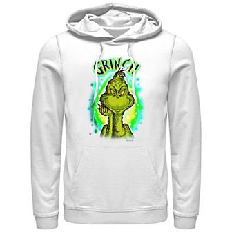 Big & Tall Dr. Seuss Grinch Airbrush Background Graphic Hoodie